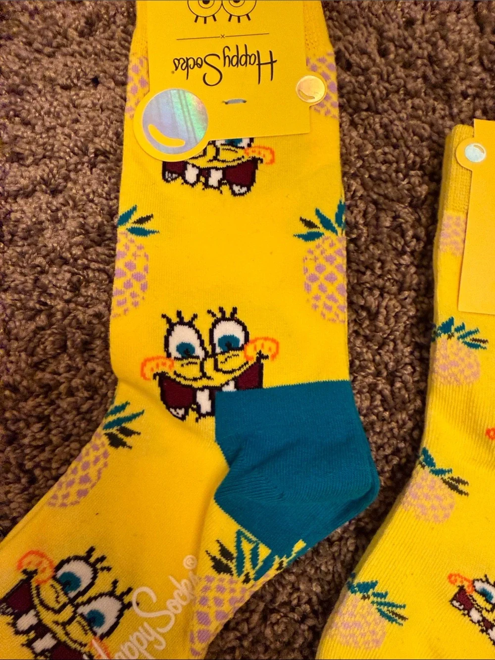 New Happy Socks x spongebob yellow mommy and me socks